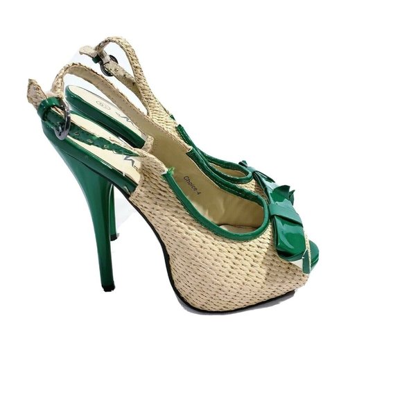 Machi Mochi Heels‎ Platform Stiletto Ankle Strap 5. - Picture 1 of 6